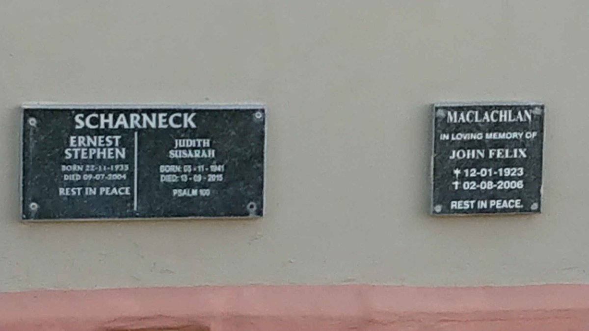 SHARNECK Ernest Stephen 193?-2004 &amp; Judith Susarah 1941-2015