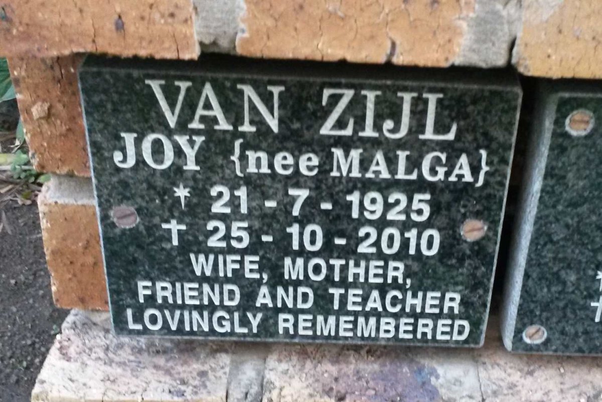 ZIJL Joy, van nee MALGA 1925-2010