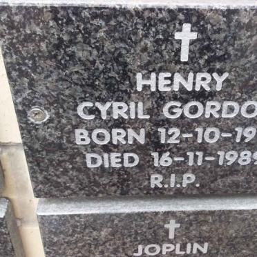 HENRY Cyril Gordon 1919-1989