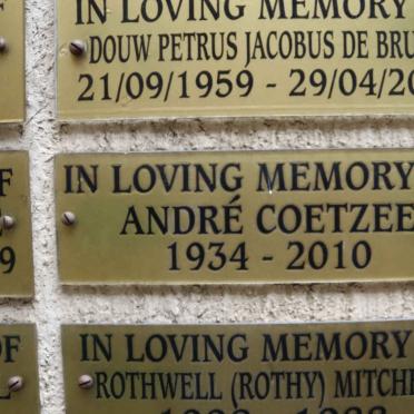 COETZEE Andre 1934-2010