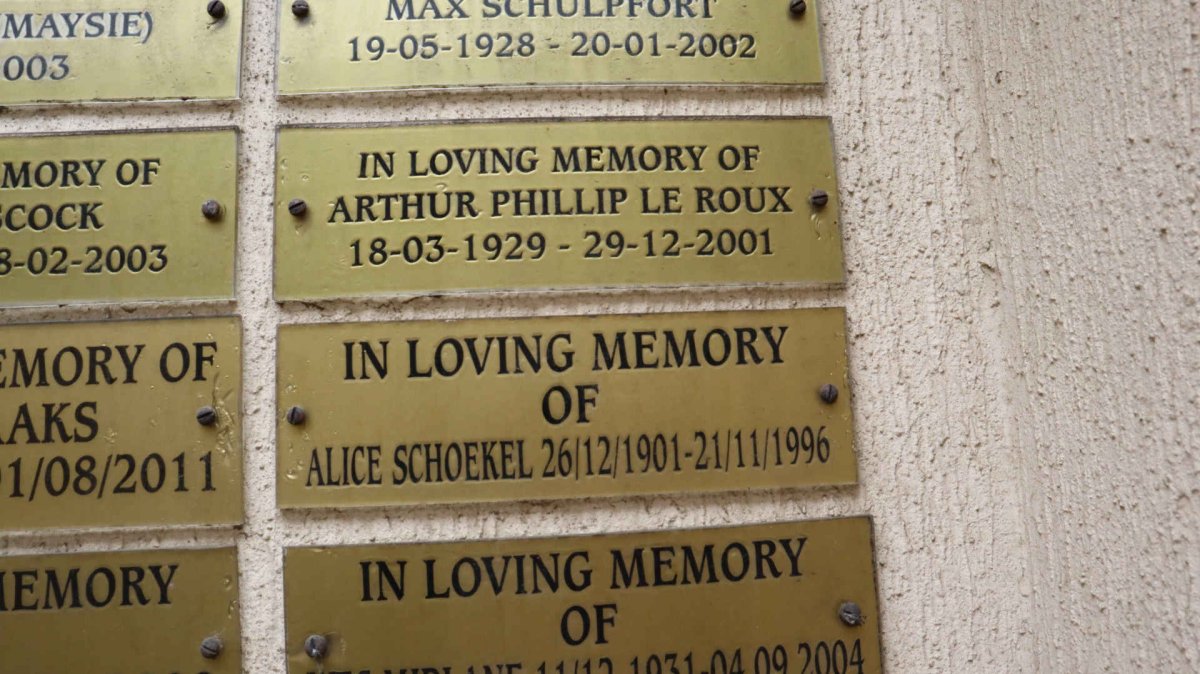 ROUX Arthur Phillip, le 1929-2001 :: SCHOEKEL Alice 1901-1996