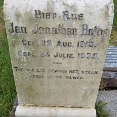 BOTHA Jan Jonathan 1912-1935