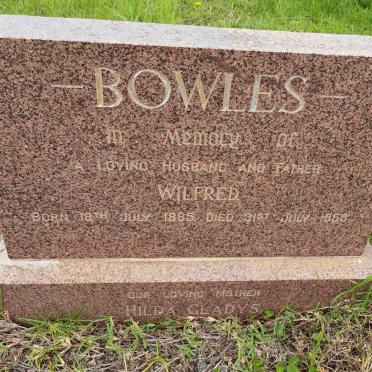 BOWLES Wilfred 1885-1958 & Hilda Gladys