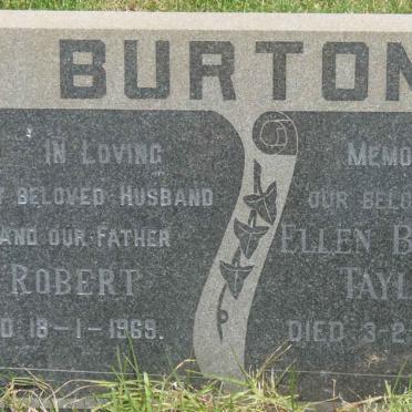 BURTON Robert -1969 &amp; Ellen Blanche Taylor -1982