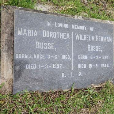 BUSSE Wilhelm Herman 1896-1944 &amp; Maria Dorothea LANGE 1868-1937