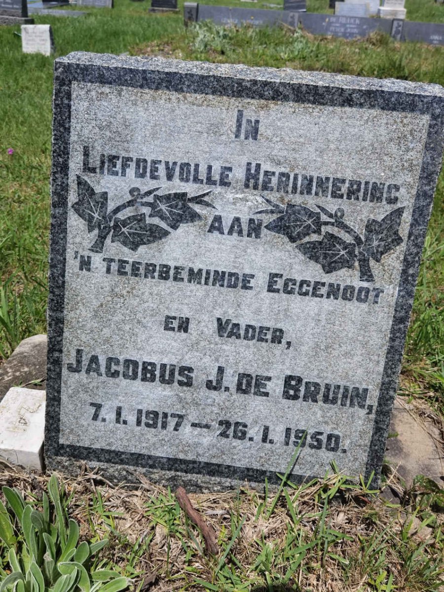 BRUIN Jacobus J., de 1917-1950