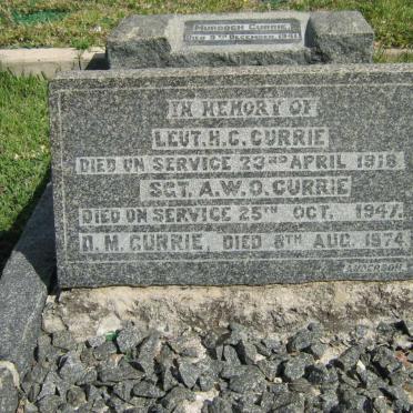 CURRIE H.C. -1918 :: CURRIE A.W.O. -1947 :: CURRIE D.M. -1974