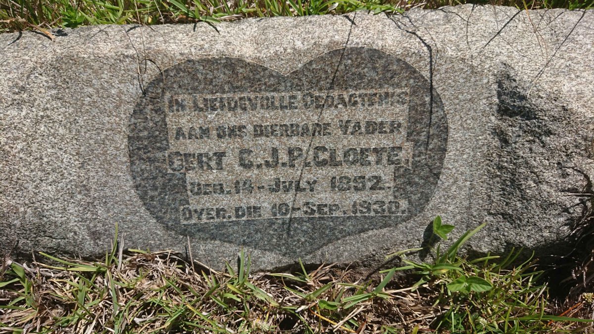CLOETE Gert C.J.P. 1852-1930
