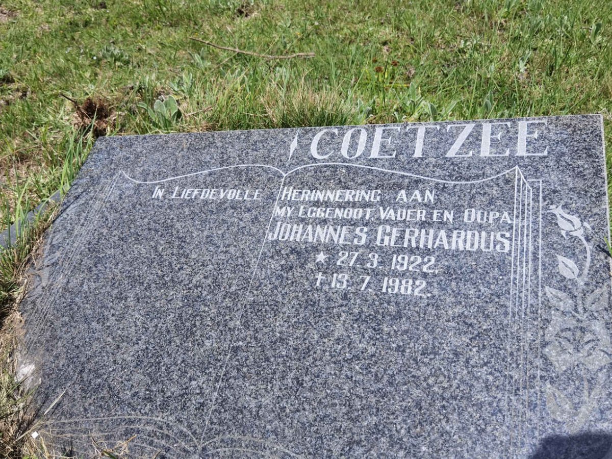 COETZEE Johannes Gerhardus 1922-1982
