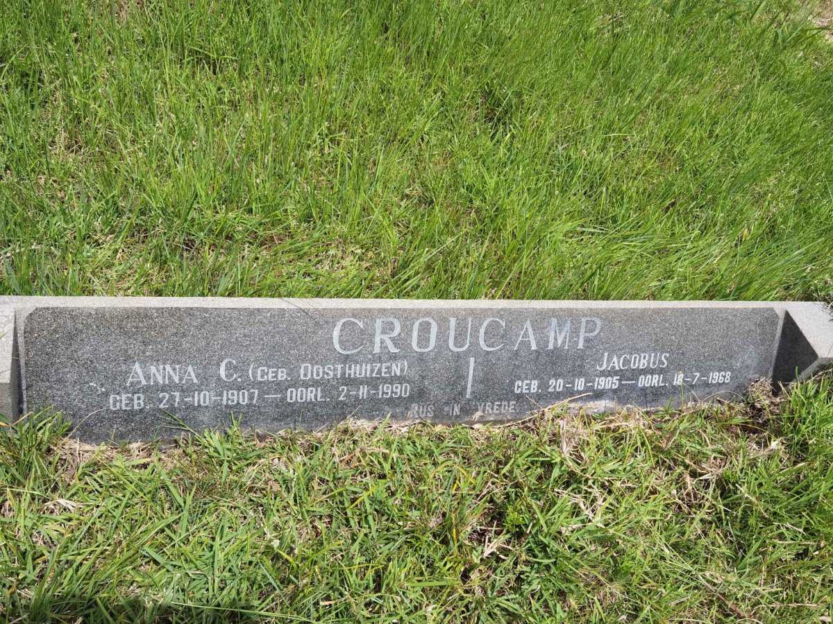 CROUCAMP Jacobus 1905-1968 &amp; Anna  C. OOSTHUIZEN 1907-1990