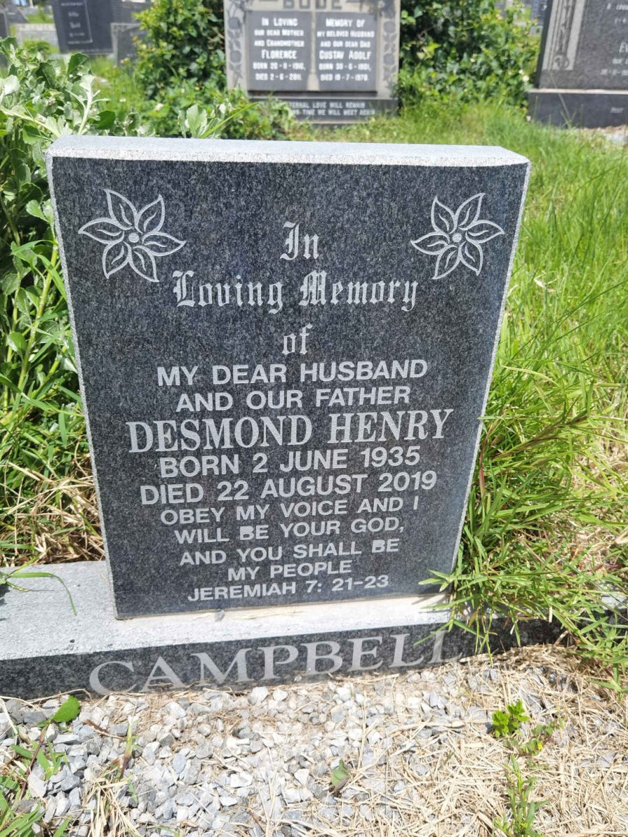 CAMPBELL Desmond Harry 1935-2019
