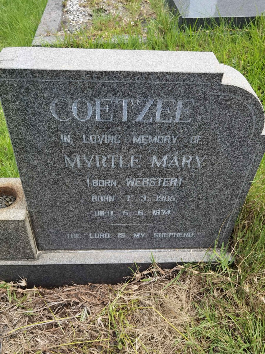 COETZEE Myrtle Mary nee WEBSTER 1906-1974