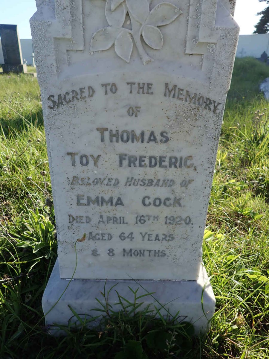 COCK Thomas Toy Frederic -1920 &amp; Emma 1885-1943