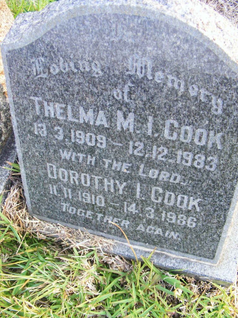 COOK Thelma M. I 1909-1983 :: COOK Dorothy I. 1910-1986