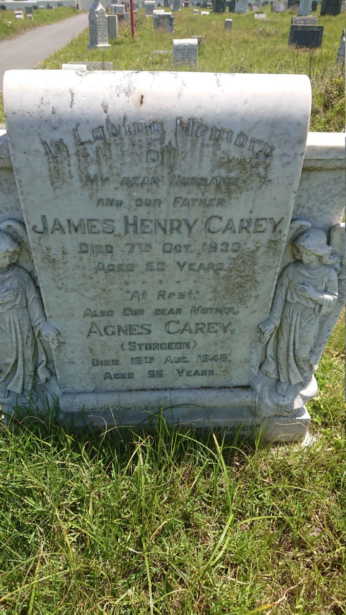 CAREY James Henry -1933 &amp; Agnes STURGEON -1948