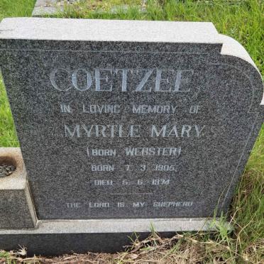 COETZEE Myrtle Mary nee WEBSTER 1906-1974