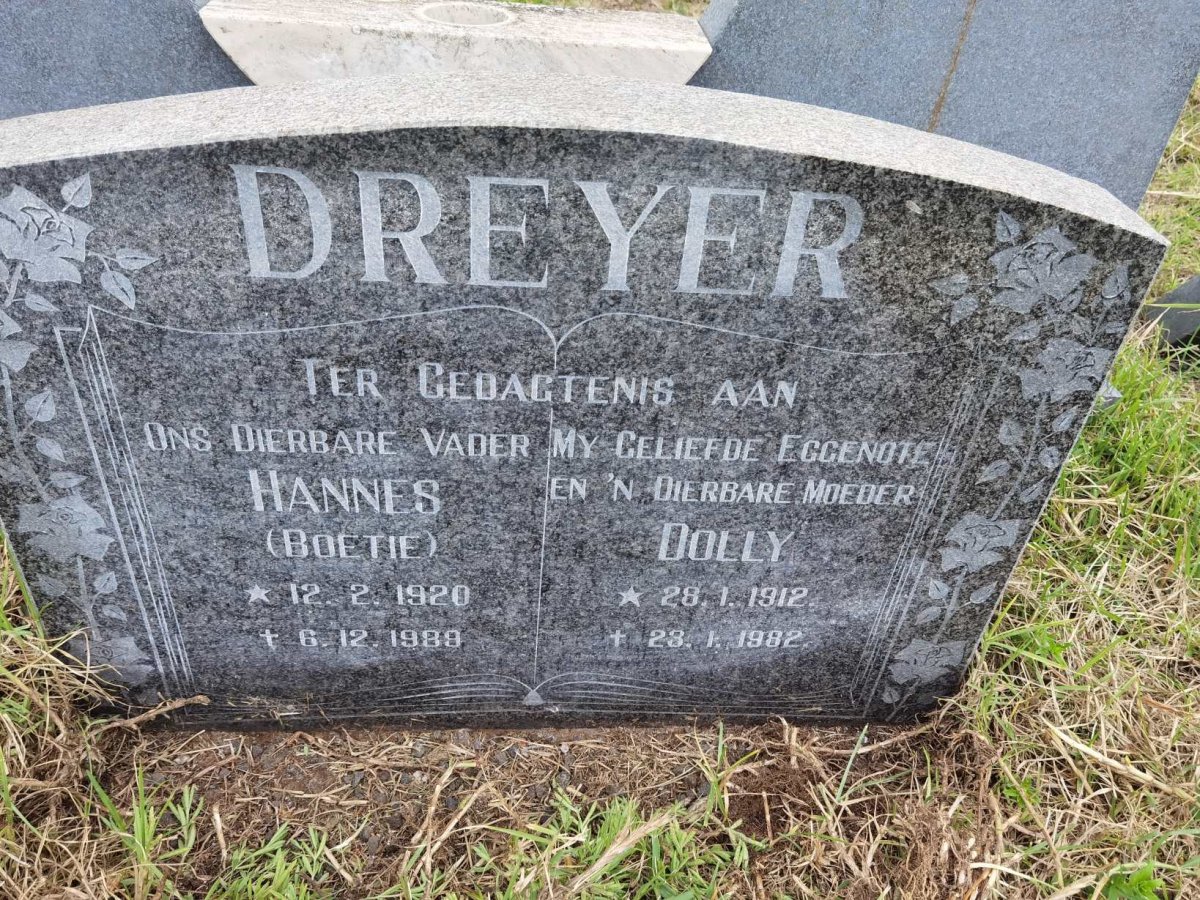 DREYER Hannes 1920-1989 &amp; Dolly 1912-1982