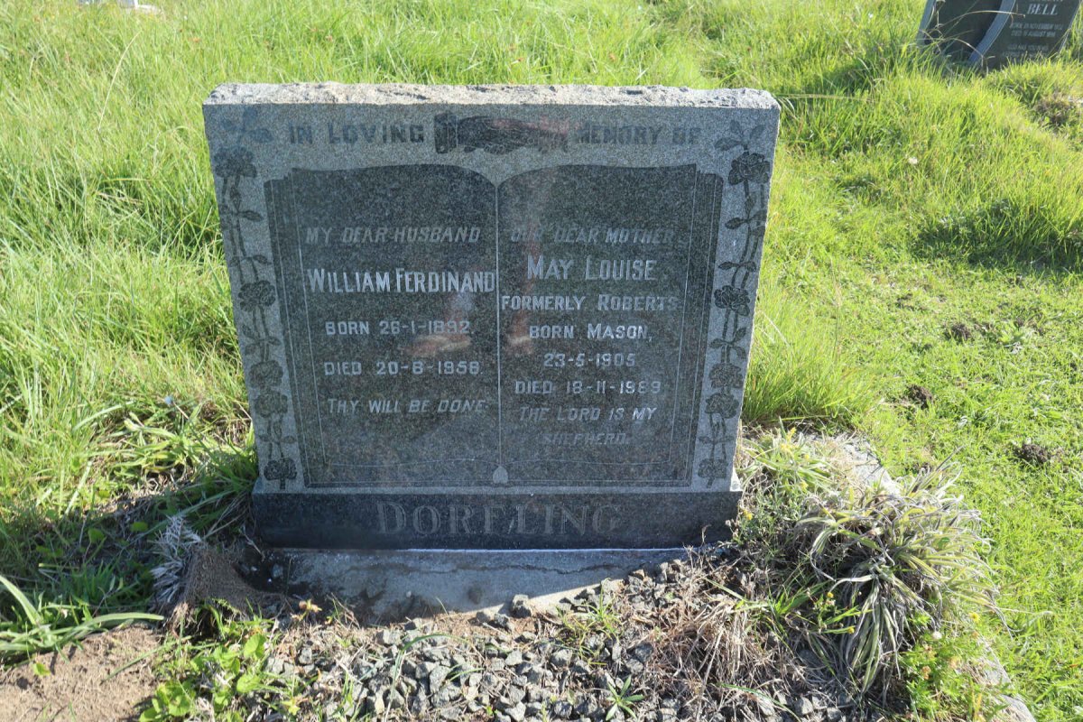 DORFLING William Ferdinand 1892-1956 &amp; May Louise formerly ROBERTS nee MASON 1905-1969