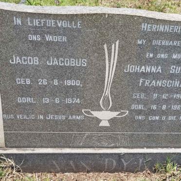 DYK Jacob Jacobus, van 1900-1974 &amp; Johanna Susanna Franscina 1903-1963