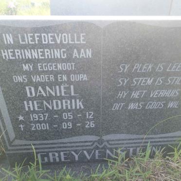 GREYVENSTEIN Daniël Hendrik 1937-2001