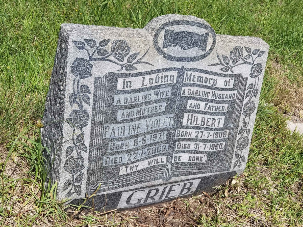 GRIEB Hilbert 1908-1960 & Pauline Violet 1921-2000