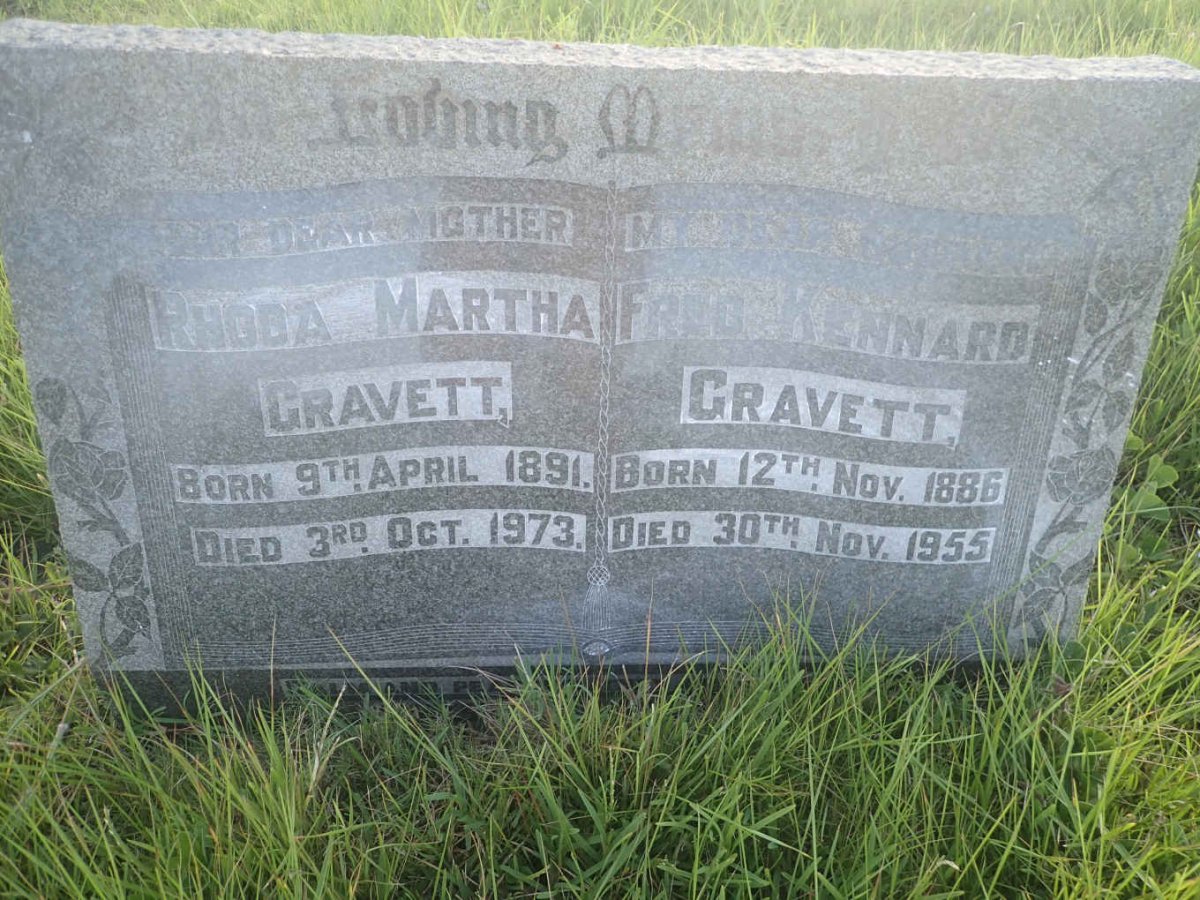 GRAVETT Fred Kennard 1886-1955 &amp; Rhoda Martha 1891-1973