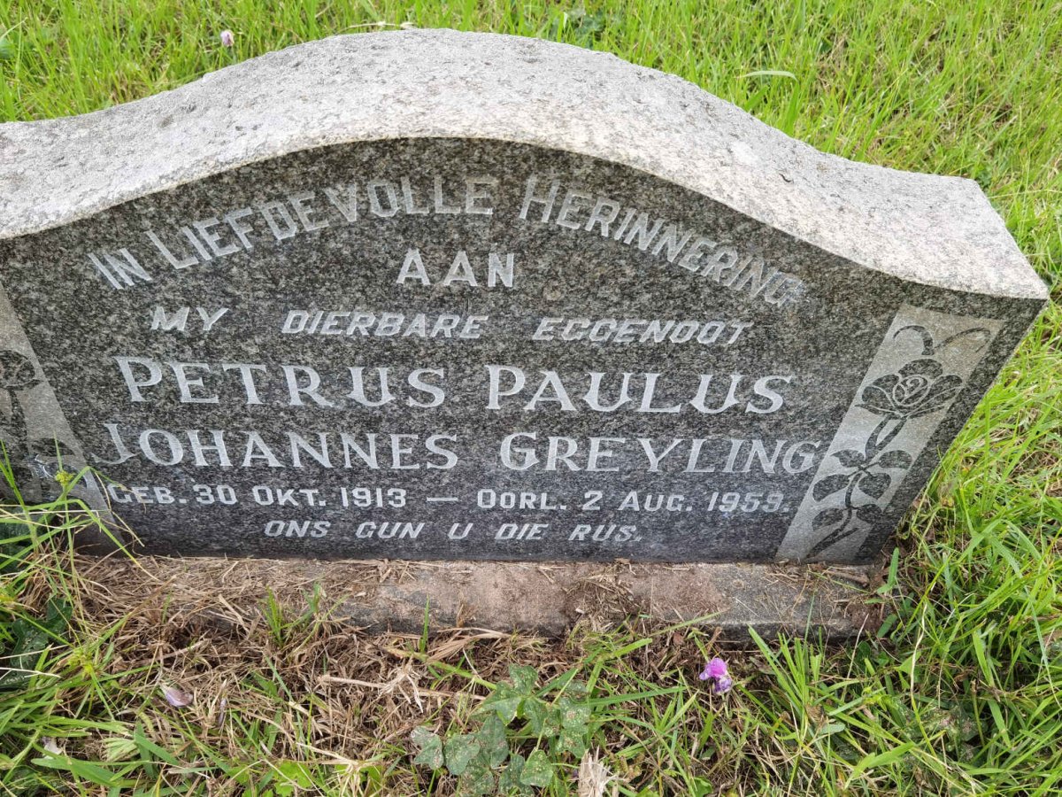 GREYLING Petrus Paulus Johannes 1913-1959