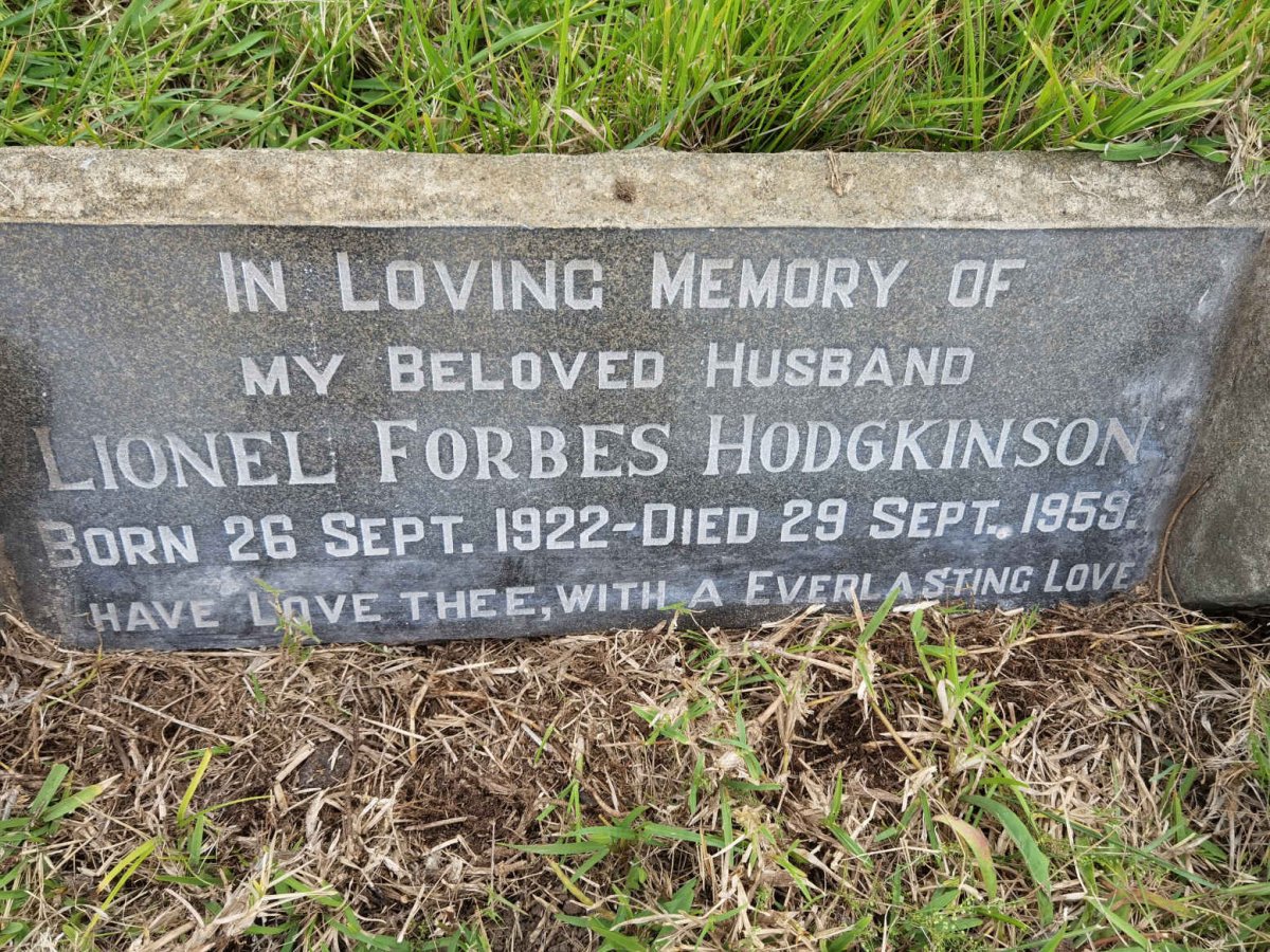 HODGKINSON Lionel Forbes 1922-1959