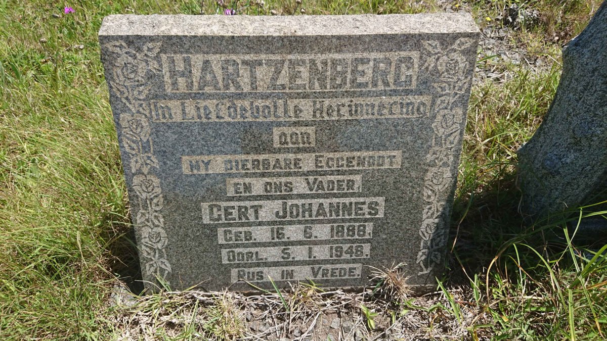 HARTZENBERG Gert Johannes 1888-1948
