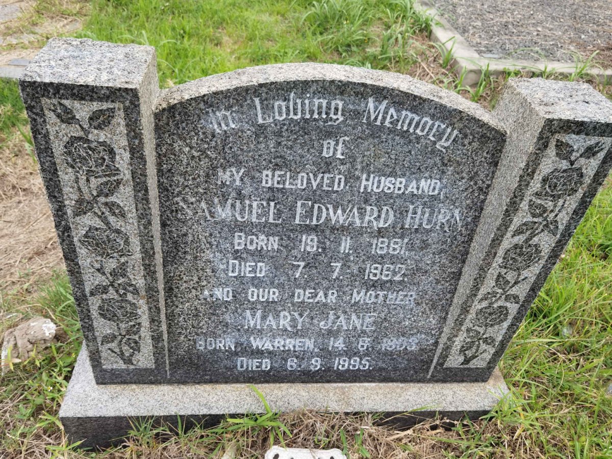 HURN Samuel Edward 1881-1962 &amp; Mary Jane WARREN 1903-1995
