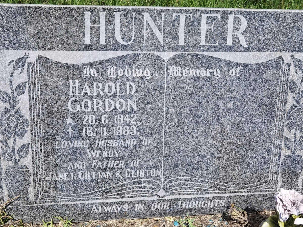 HUNTER Harold Gordon 1942-1989
