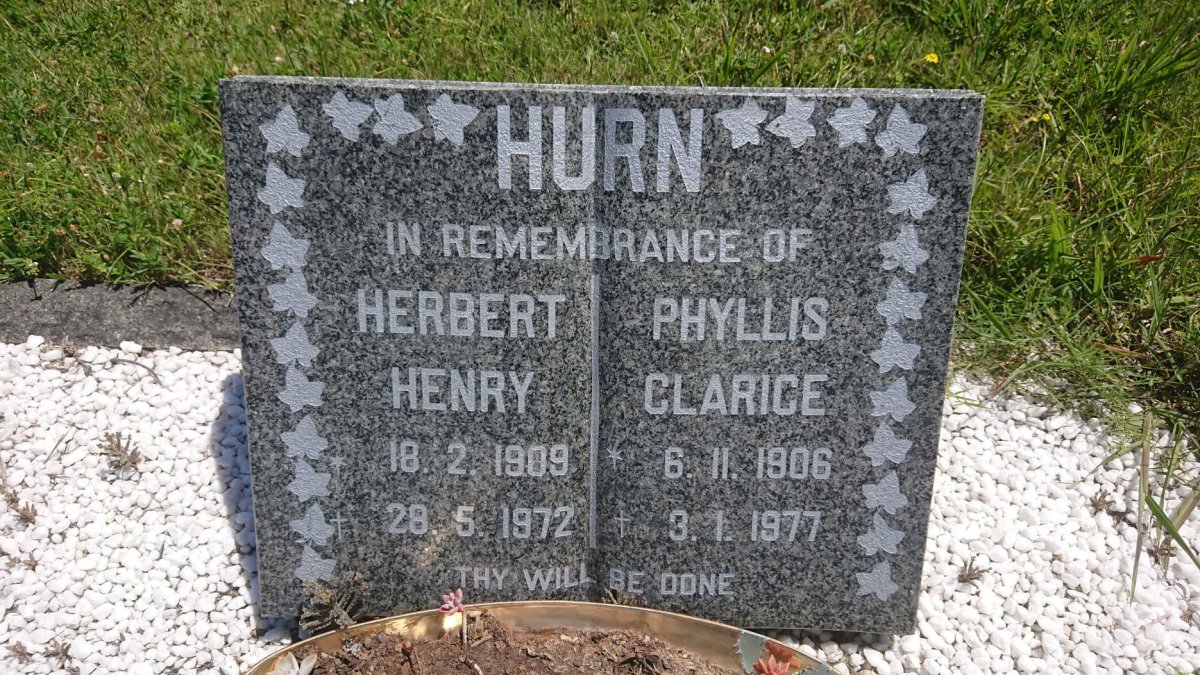 HURN Herbert Henry 1909-1972 &amp; Phyllis Clarice 1906-1977