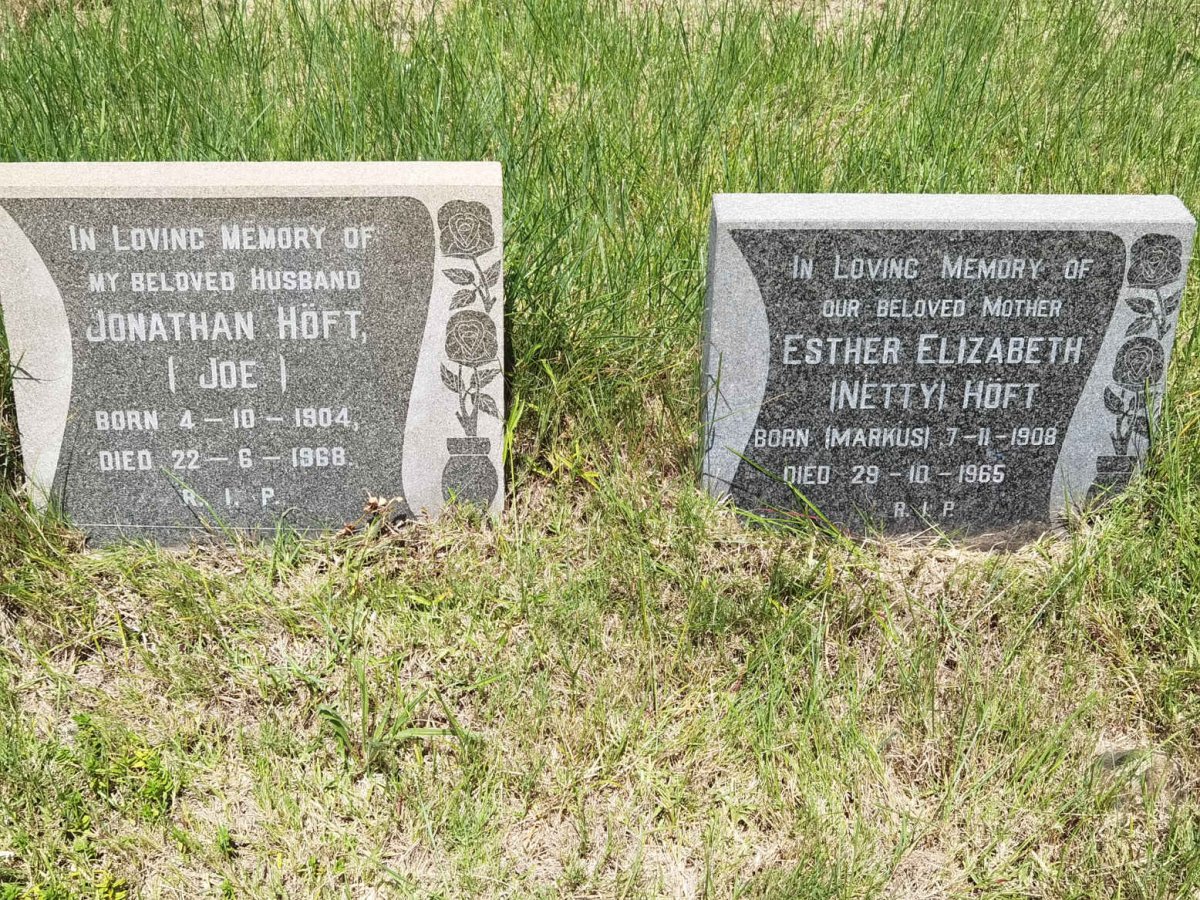 HOFT Jonathan 1904-1968 &amp; Esther Elizabeth MARKUS 1908-1965
