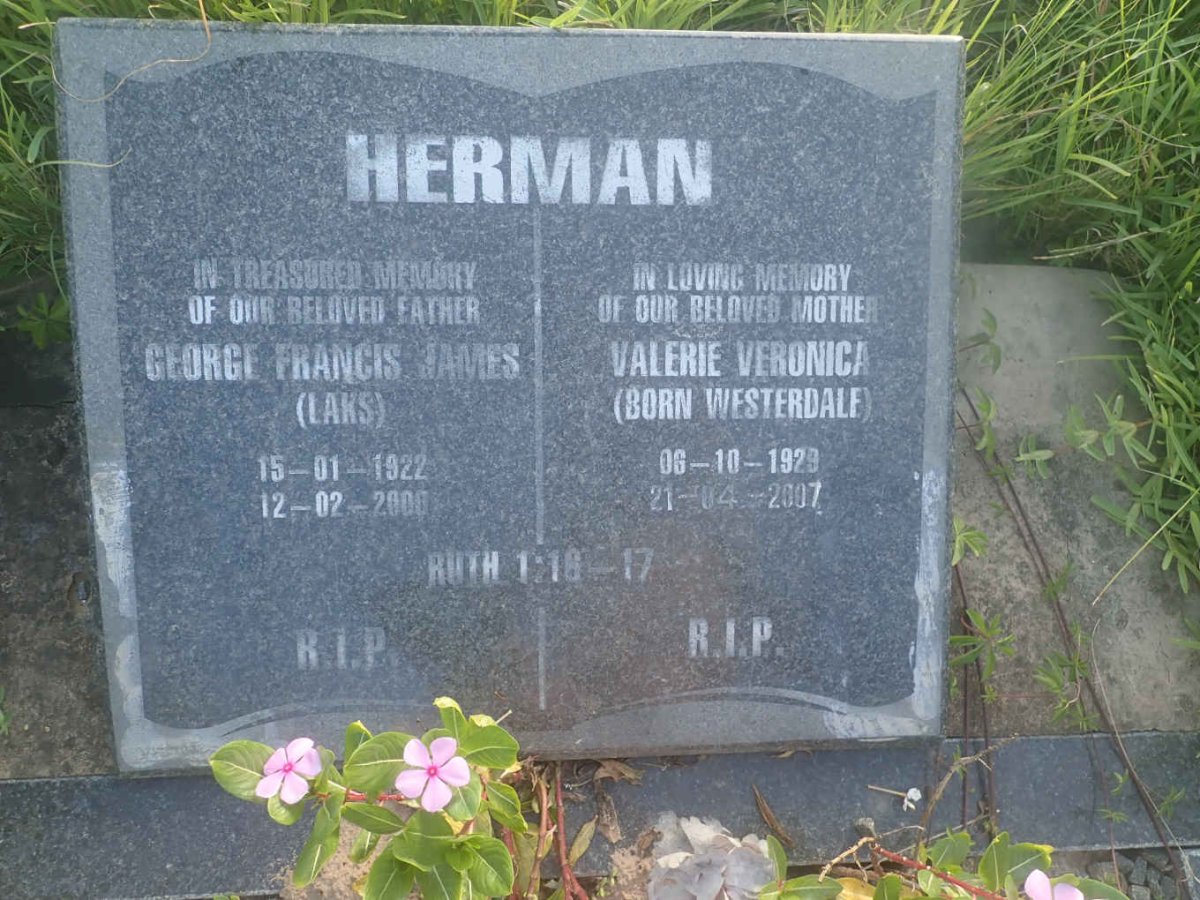 HERMAN George Francis James 1922-2000 &amp; Valerie Veronica WESTERDALE 1929-2007