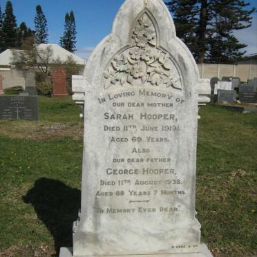 HOOPER George -1938 &amp; Sarah -1919