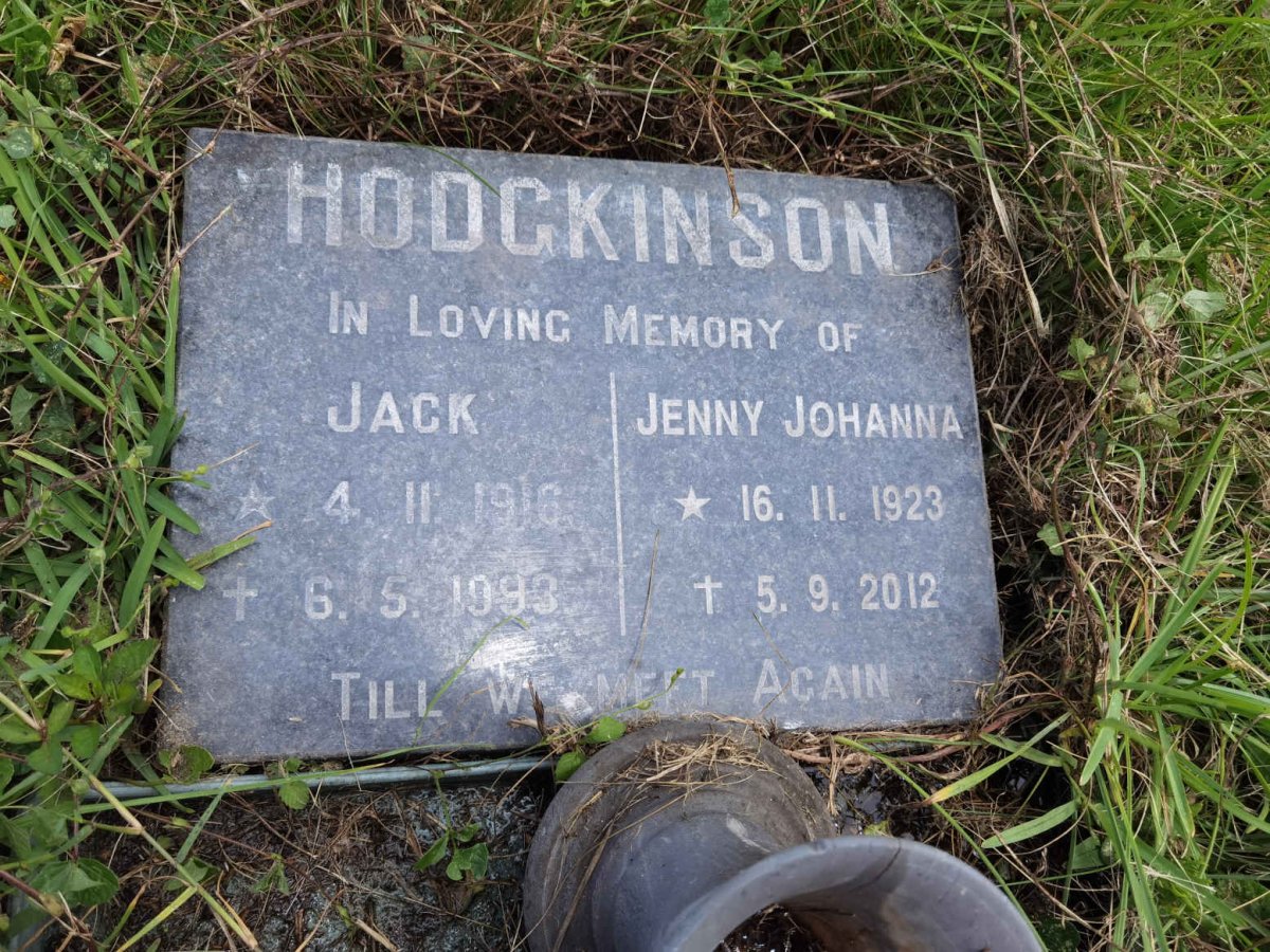 HODGKINSON Jack 1916-1993 &amp; Jenny Johanna 1923-2012