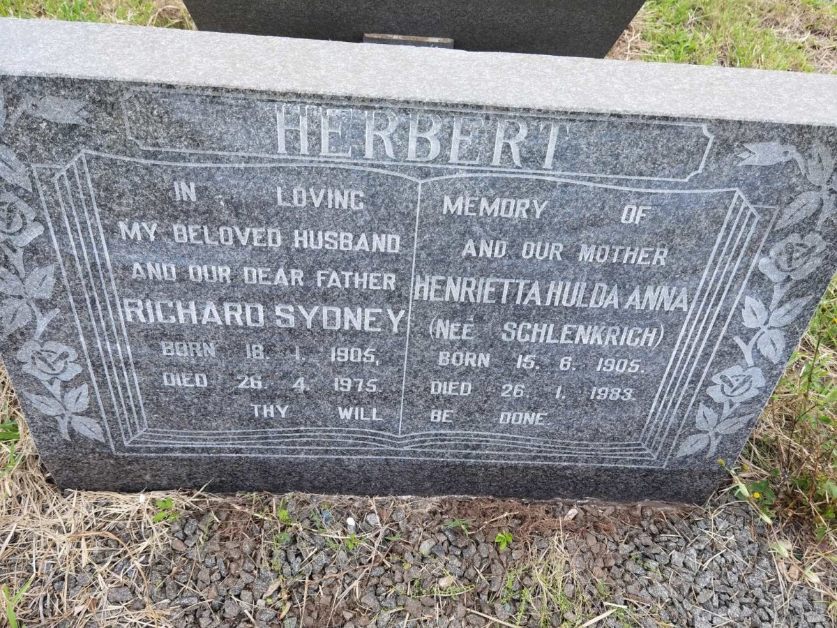 HERBERT Richard Sydney 1905-1975 &amp; Henrietta Hulda Anna SCHLENKRICH 1905-1983