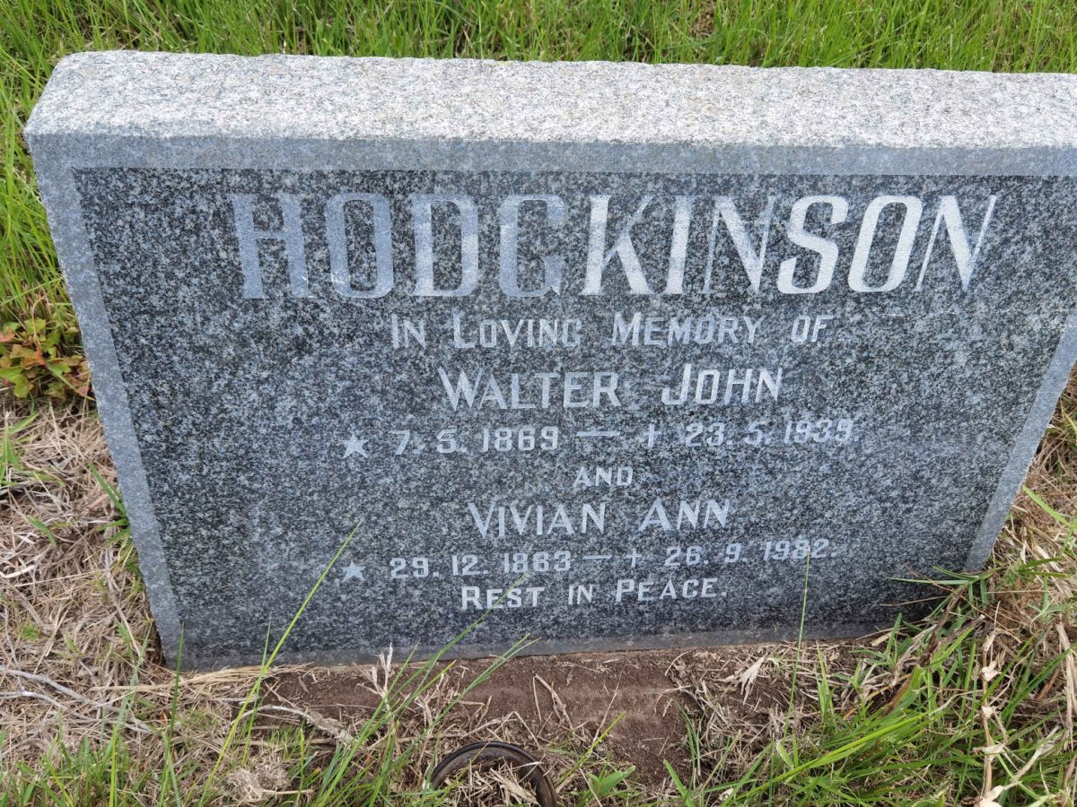 HODGKINSON Walter John 1869-1939 &amp; Vivian Ann 1883-1982