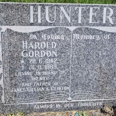 HUNTER Harold Gordon 1942-1989