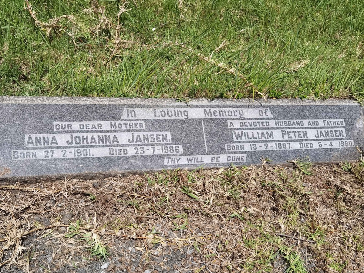 JANSEN William Peter 1897-1960 & Anna Johanna 1901-1986