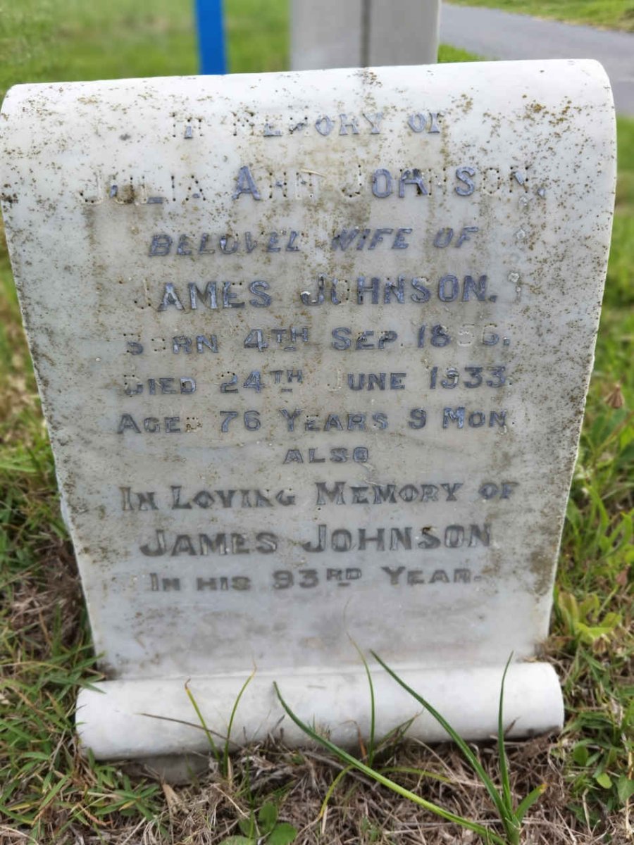 JOHNSON James &amp; Julia Ann 1856-1933
