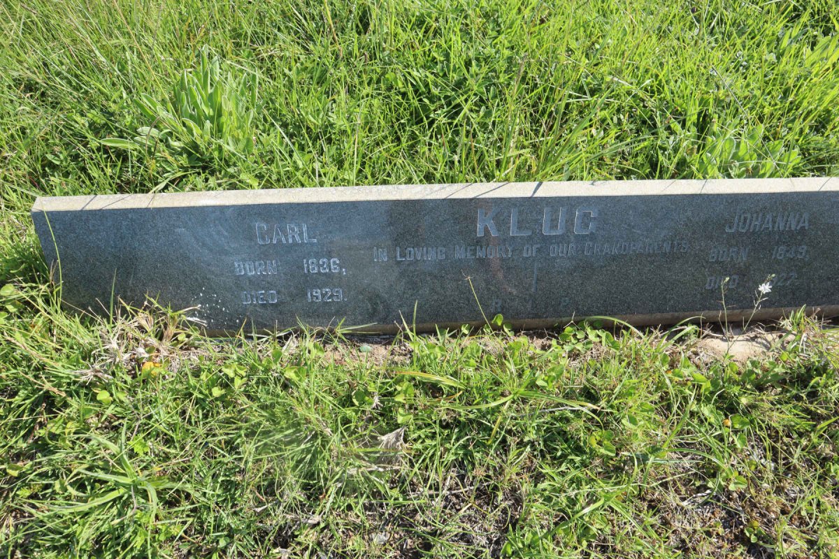 KLUG Carl 1836-1929 &amp; Johanna 1949-1927