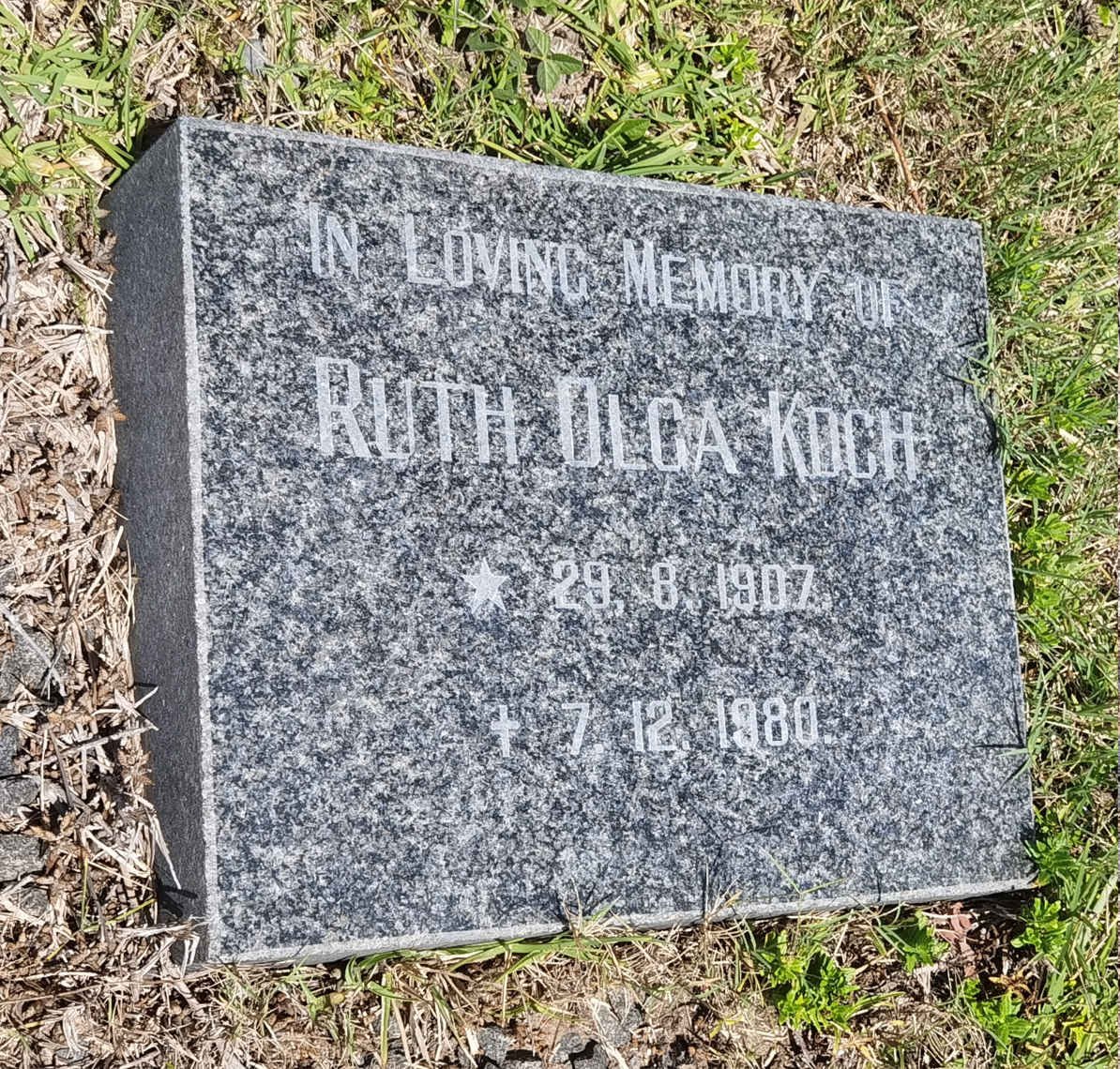 KOCH Ruth Olga 1907-1980