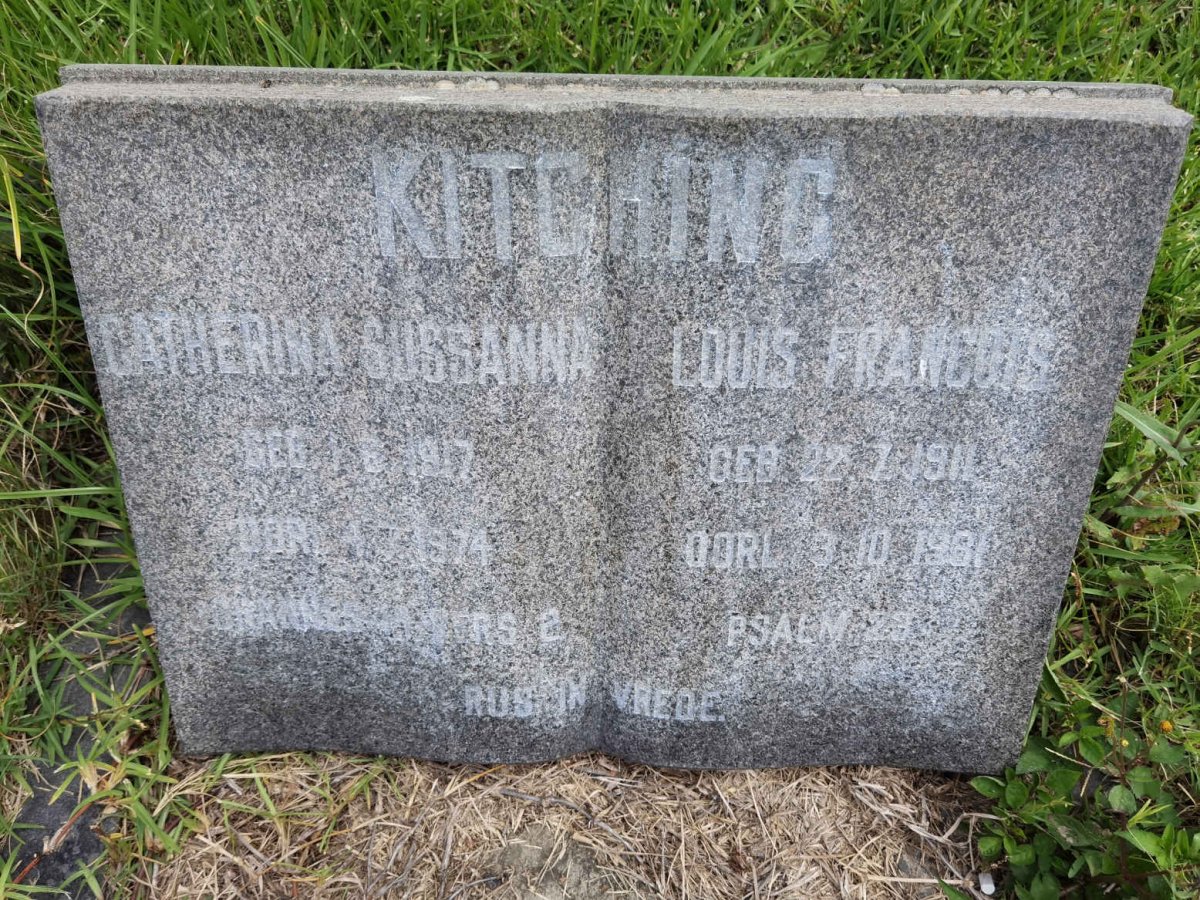 KITCHING Louis Francois 1911-1981 &amp; Catharina Susanna 1917-1974