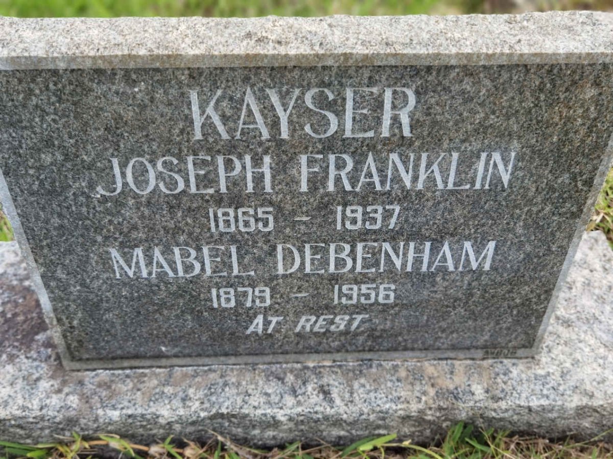 KAYSER Joseph Franklin 1865-1937 &amp; Mabel Debenham 1879-1956
