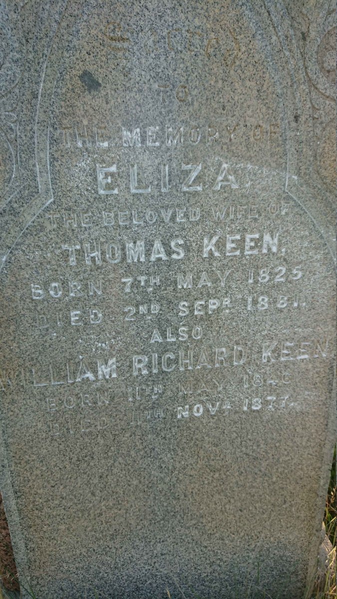 KEEN Eliza 1825-1881 :: KEEN William Richard 1846-1877