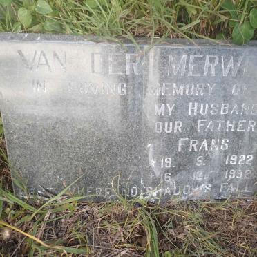 MERWE Frans, van der 1922-1992