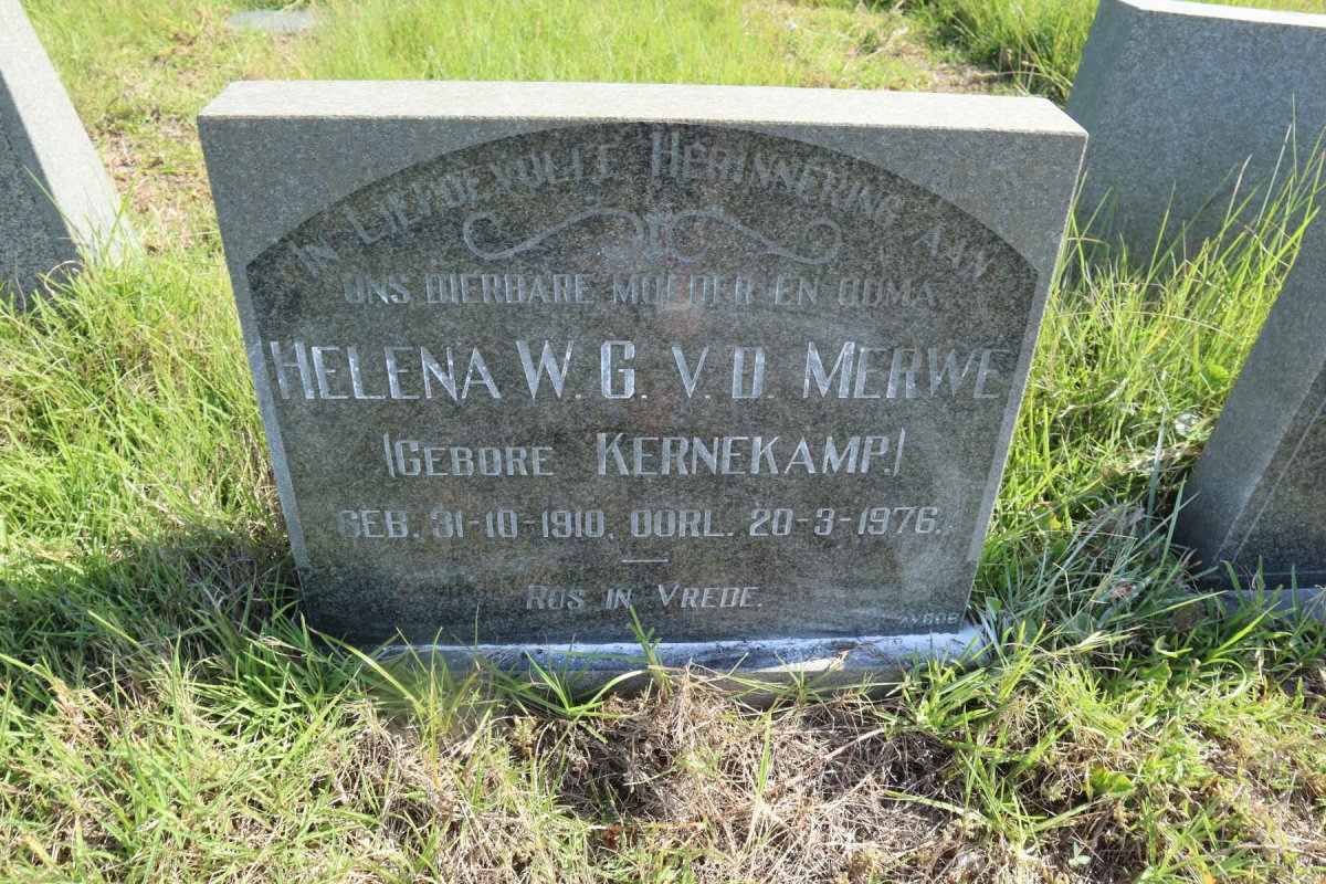 MERWE Helena W.G., v.d. nee KERNEKAMP 1910-1976