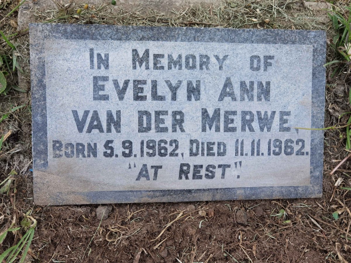 MERWE Evelyn Ann, van der 1962-1962