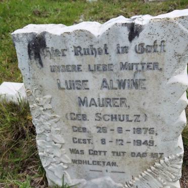 MAURER Luise Alwine nee SCHULZ 1875-1949
